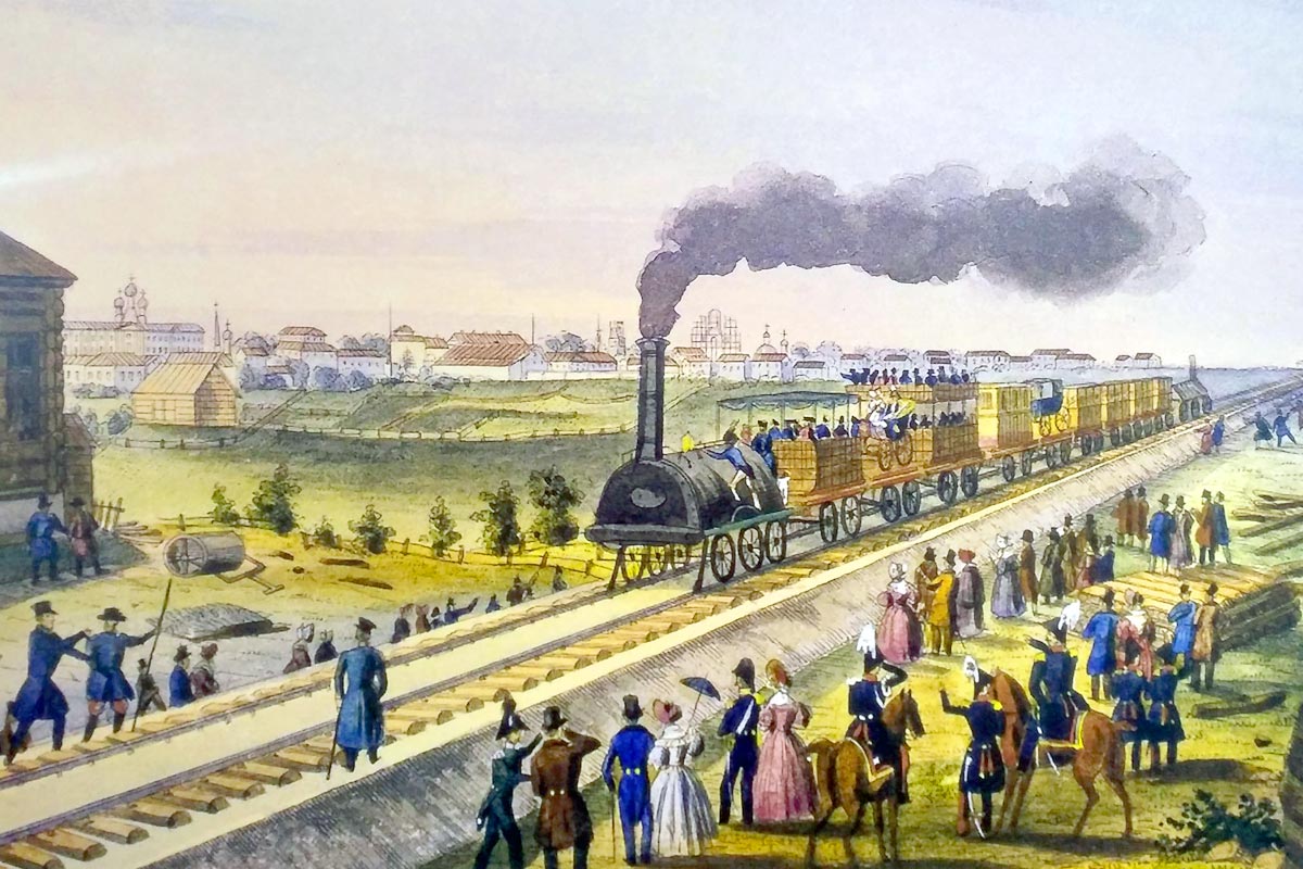 Царскосельская железная дорога – первая железная дорога общественного пользования в России, 1837 год