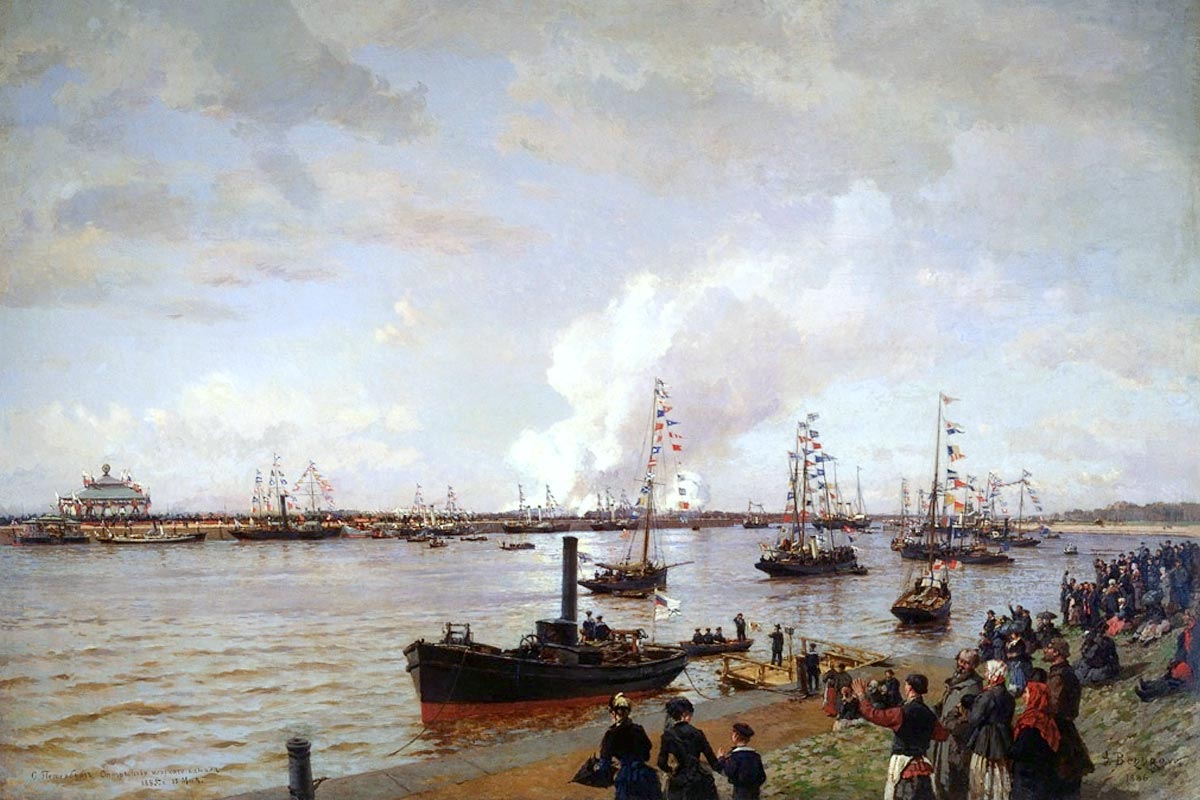Открытие Морского канала в Петербурге в 1885 году. Картина А.К. Беггрова