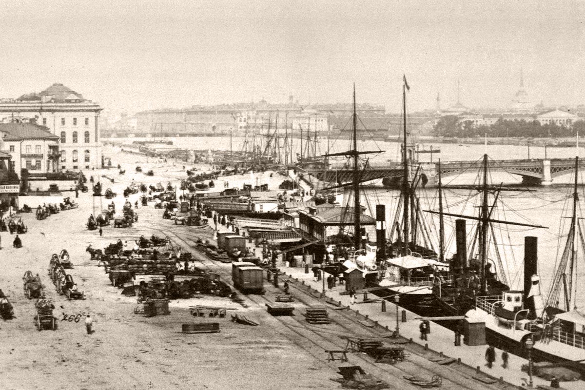 Набережная у Николаевского моста. 1872–1873 год