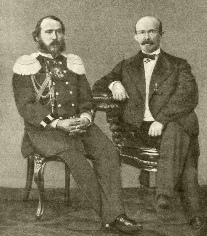 Обухов Павел Матвеевич (1820–1869) и Путилов Николай Иванович, фотография 1870-х годов
